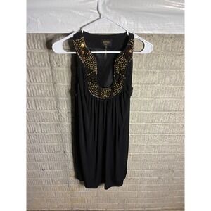 Laundry by Shelli Segal Black Embellished Neckline Sleeveless Dress Size 8